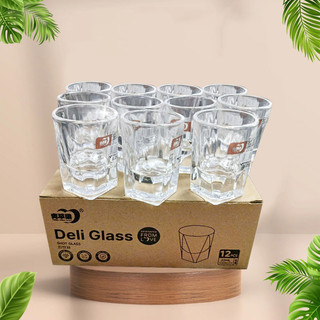 Bộ 12 Ly Uống Rượu Thuỷ Tinh Nhỏ Đế Dày Đẹp Loại Tốt Deli Y5592
