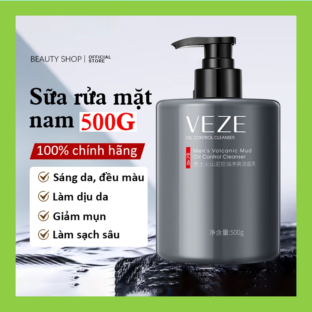 Sữa Rửa Mặt Sạch Sâu Dành Cho Nam - Trắng Da Sạch Mụn Kiểm Soát Dầu Và Làm Sạch Sâu - 500ml