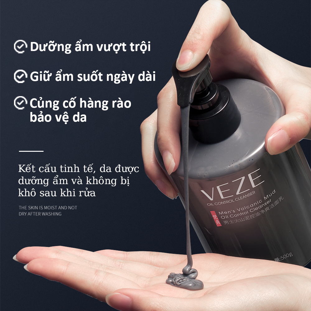 Sữa Rửa Mặt Sạch Sâu Dành Cho Nam - Trắng Da Sạch Mụn Kiểm Soát Dầu Và Làm Sạch Sâu - 500ml