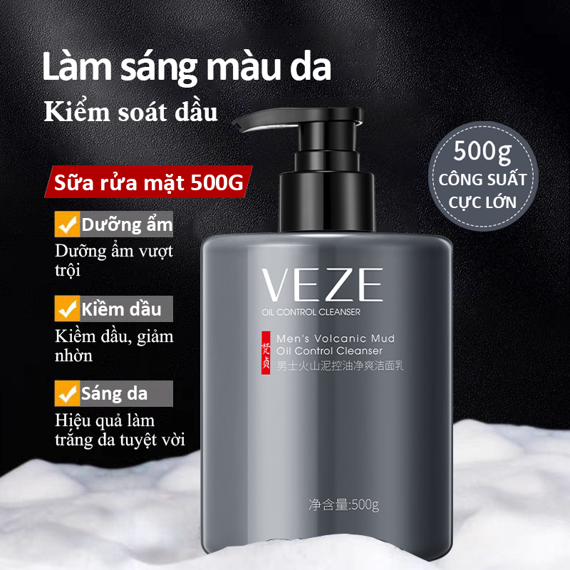 Sữa Rửa Mặt Sạch Sâu Dành Cho Nam - Trắng Da Sạch Mụn Kiểm Soát Dầu Và Làm Sạch Sâu - 500ml