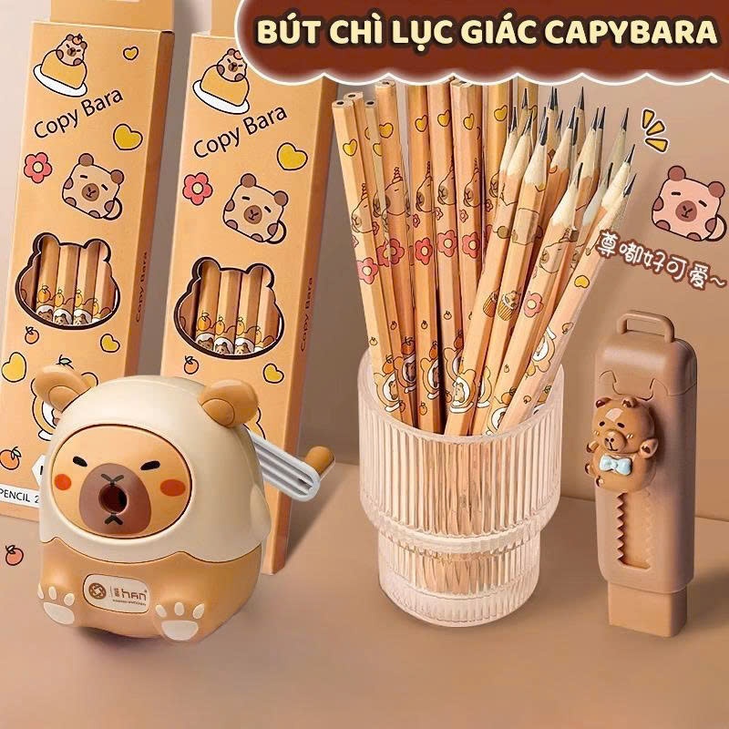 Bút Chì Chuột Nước Siêu Dễ Thương   - Set Bút Chì Gấu Trúc HB - Chì Đậm An Toàn Dễ Tẩy Vẽ Tranh Tập Viết Ghi Bài