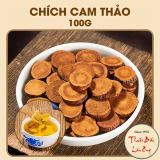 Chích cam thảo 100g, chích thảo tẩm mật sao vàng hạ thổ, giảm ho, tiêu đờm