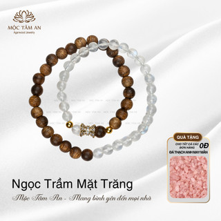 Vòng trầm hương Ngọc Trầm Mặt Trăng Mộc Tâm An dịu dàng, sang trọng