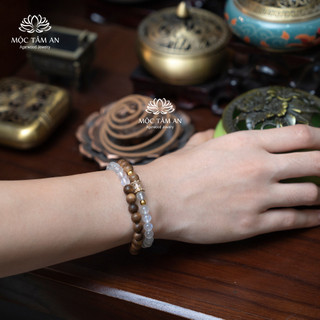 Vòng trầm hương Ngọc Trầm Mặt Trăng Mộc Tâm An dịu dàng, sang trọng