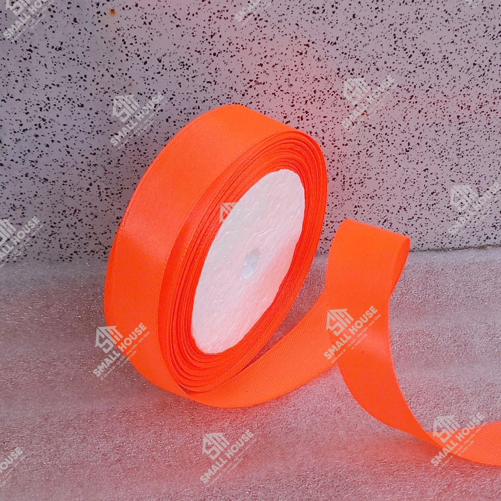Cuộn dây ruy băng lụa bản to 1cm 2cm dây duy băng ribbon dây treo trang trí tết làm hoa, làm nơ, ruy băng đỏ