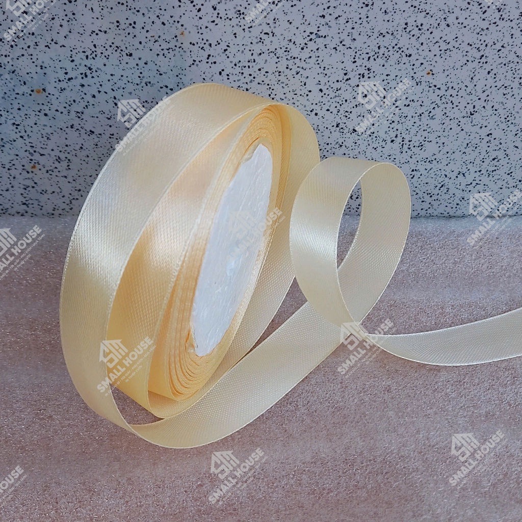 Cuộn dây ruy băng lụa bản to 1cm 2cm dây duy băng ribbon dây treo trang trí tết làm hoa, làm nơ, ruy băng đỏ