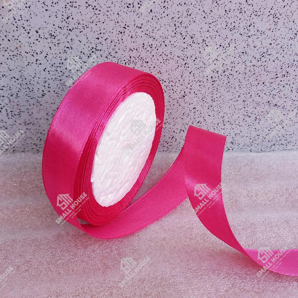 Cuộn dây ruy băng lụa bản to 1cm 2cm dây duy băng ribbon dây treo trang trí tết làm hoa, làm nơ, ruy băng đỏ