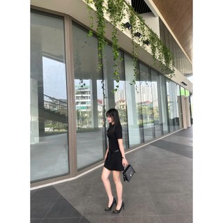 Đầm dáng A chất liệu gold Japan cao cấp có độn vai Amor dress phong cách sang trọng, lịch sự - REN STUDIO
