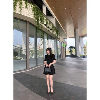 Đầm dáng A chất liệu gold Japan cao cấp có độn vai Amor dress phong cách sang trọng, lịch sự - REN STUDIO