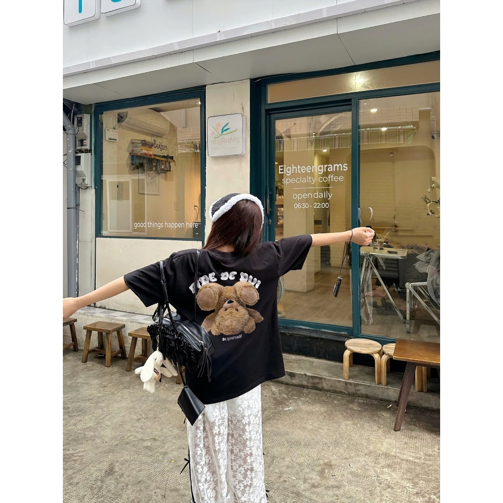 Ảnh Áo thun FIDE Teddy phông unisex form rộng local brand nam nữ cổ tròn oversize - AT128 3