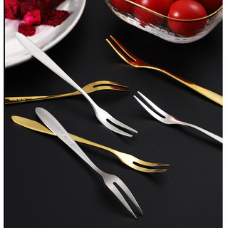 Combo 5 Nĩa Nhỏ 2 Răng Inox 304 - Hoàn Hảo Cho Trái Cây, Bánh và Mứt