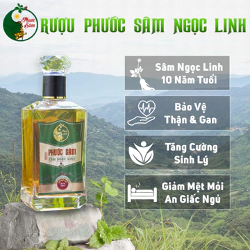 Sâm Ngọc Linh Phước Sâm, Sâm Ngọc Linh Hỗ Trợ Sức Khoẻ Chai Khuyên Đen - 500ml