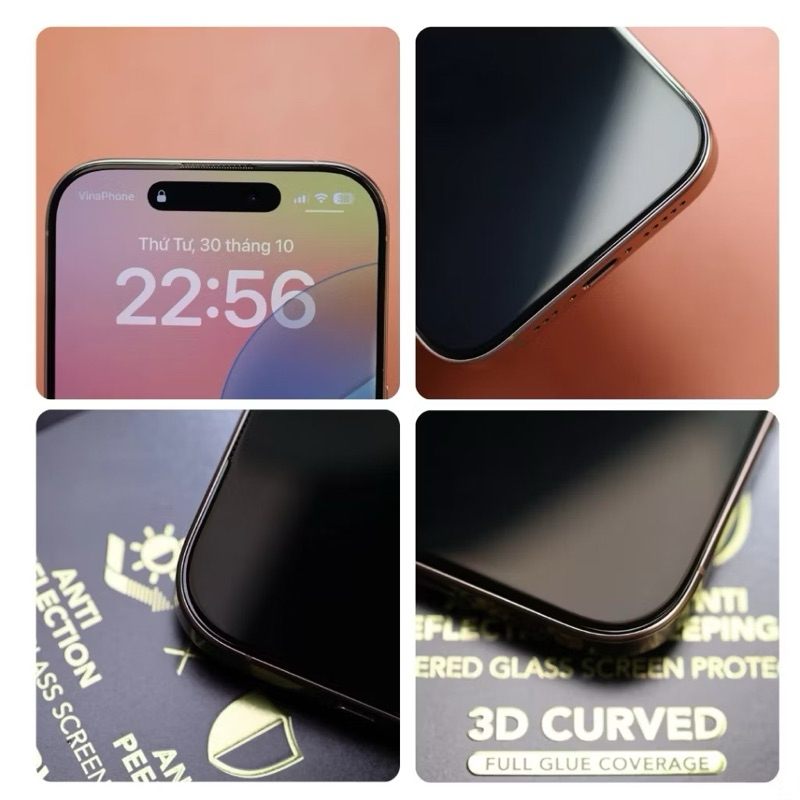 [ Không Lẹm Viền] Kính cường lực Kuzoom 3D HarD  bảo vệ màng loa cho iPhone 16 Pro / 16Pro Max