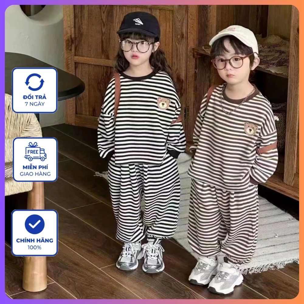 Bộ Quần Áo Ngủ Cotton Cho Bé D61 Họa Tiết Labubu, Capybara, Pochaco Kẻ Sọc Dễ Thương