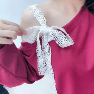 Set Áo Váy Bigsize Áo Sweater Trễ Vai Buộc Nơ Kèm Chân Váy Bí Cho Chubby Mặc Tết Noel SET931
