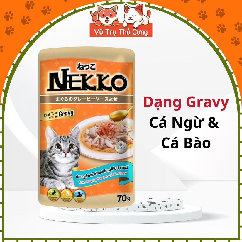 Pate NEKKO GRAVY Cho Mèo Gói 70g (Hàng Công Ty Chính Hãng có Tem Phụ)