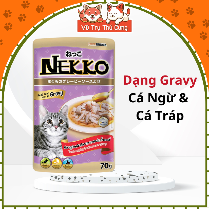 Pate NEKKO GRAVY Cho Mèo Gói 70g (Hàng Công Ty Chính Hãng có Tem Phụ)
