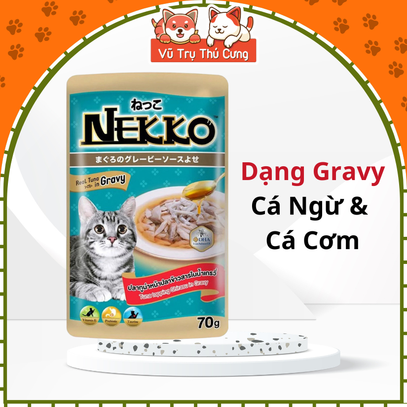 Pate NEKKO GRAVY Cho Mèo Gói 70g (Hàng Công Ty Chính Hãng có Tem Phụ)