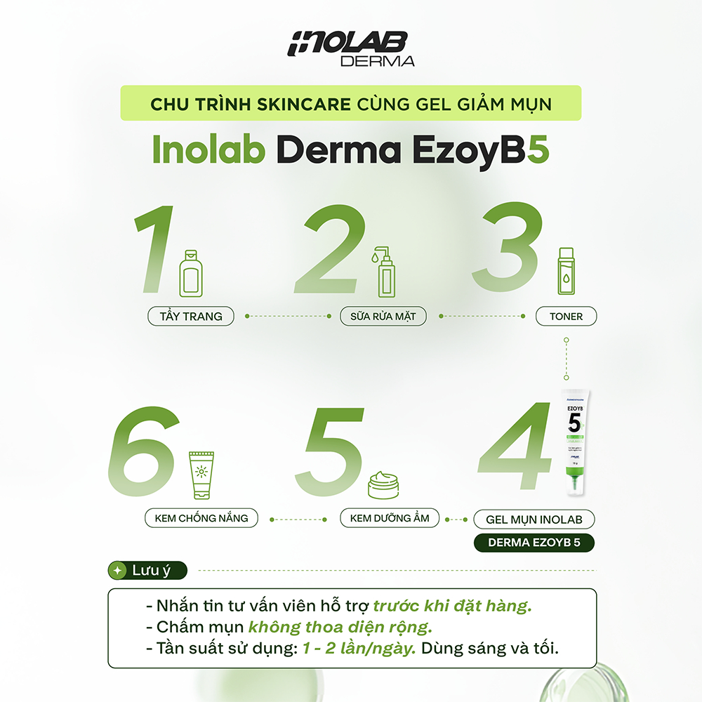Ảnh Gel chấm mụn Inolab Derma Ezoyb 5 15 Gram (5% Benzoyl Peroxide + 0.1% BHA) - Từ Hảo 4