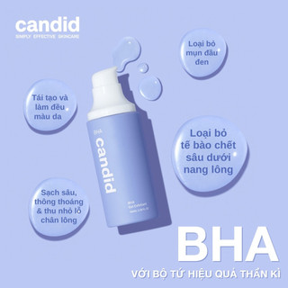 Gel Tẩy Tế Bào Chết Sạch Lỗ Chân Lông, Giảm Mụn Candid BHA Gel Exfoliant 100ml