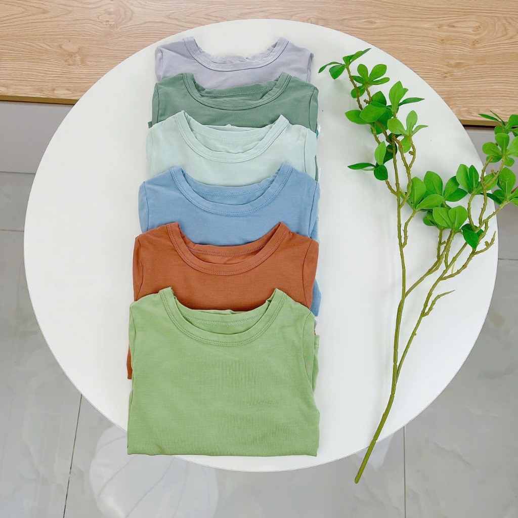 Bộ dài tay cho bé sợi sồi Modal Lá Homewear A221, pizama bé trai gái bốn mùa mát lạnh mềm mướt