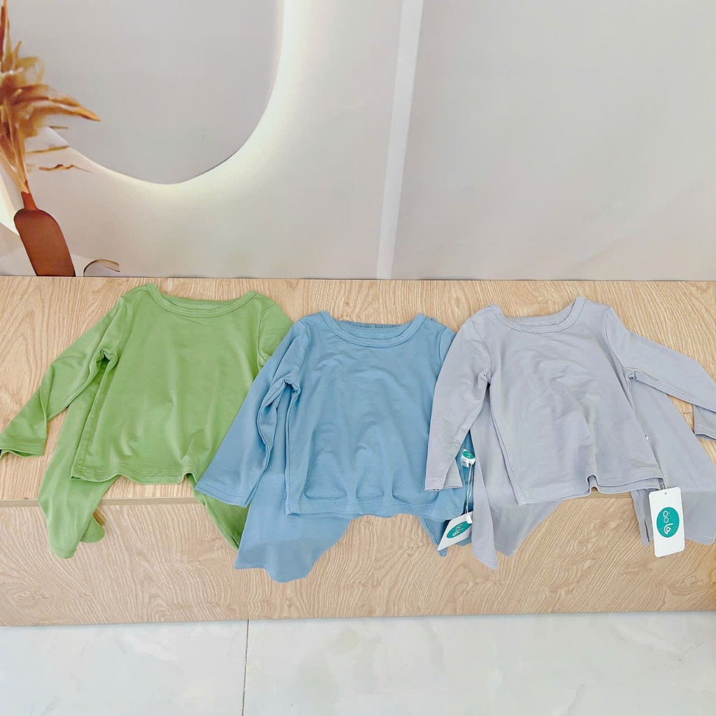 Bộ dài tay cho bé sợi sồi Modal Lá Homewear A221, pizama bé trai gái bốn mùa mát lạnh mềm mướt