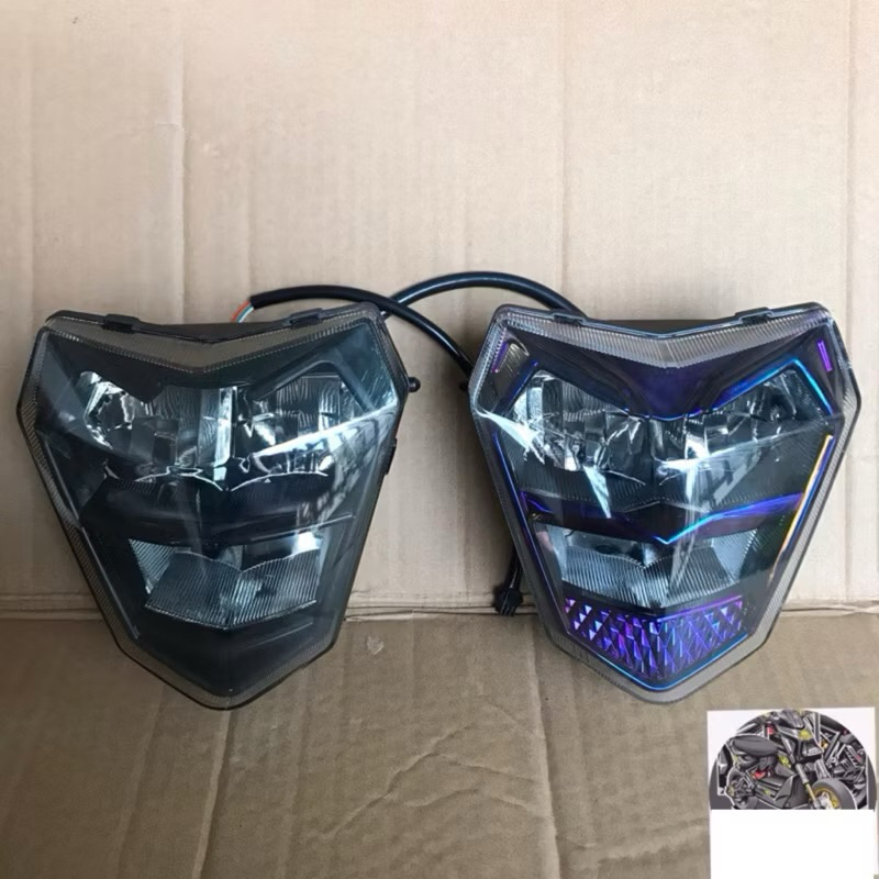 Đèn Led zinpat 2 tầng xe điện Xmen đen khói + Titan( DC 12v lắp cho mặt ...