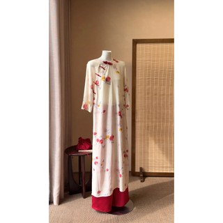 Quần OLV lụa suông ống rộng lưng cao Culottes phù hợp phối áo dài