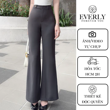Quần tây nữ ống bát ,Quần tây nữ ống loe, form quần dày dặn co giãn nhẹ. EV-80 ( có size lớn XL)