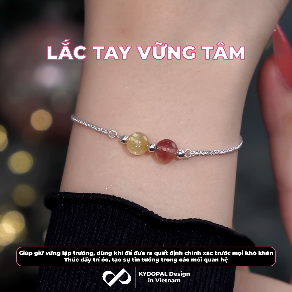 Ảnh Lắc tay bạc phong thuỷ tự nhiên KYDOPAL đính đá trang sức vòng tay cao cấp 925 - PAL9B7L6 2