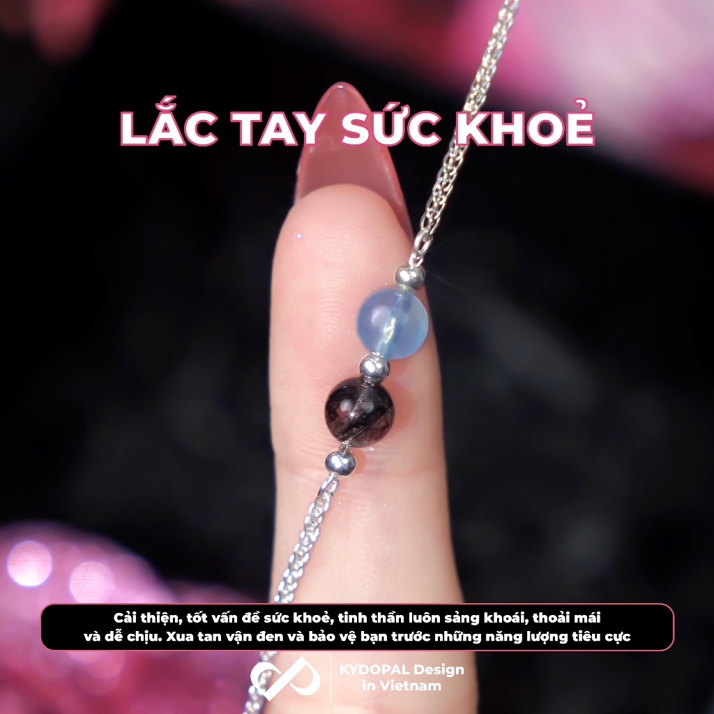Ảnh Lắc tay bạc phong thuỷ tự nhiên KYDOPAL đính đá trang sức vòng tay cao cấp 925 - PAL9B7L6 4