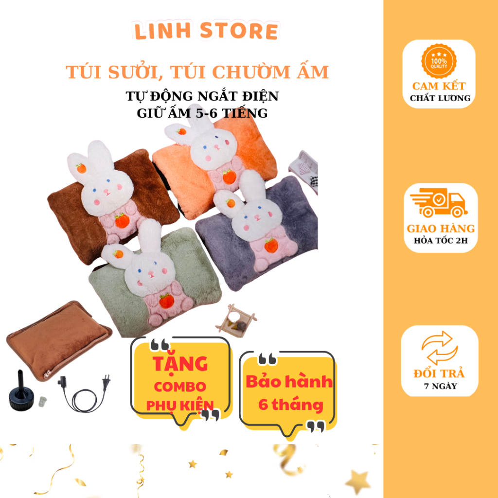 Túi sưởi ấm hình thỏ siêu xinh , túi chườm nóng