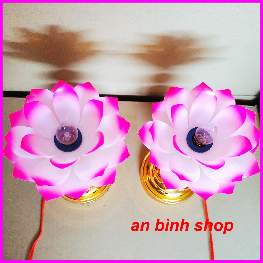 Đèn thờ HOA SEN siêu bền - Đèn thờ cúng sang trọng - Đèn trang trí thờ cúng đổi màu sáng đẹp - đèn thờ cao 23cm