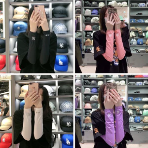 Găng tay chống nắng NY Băng cánh tay thể thao ngoài trời lái xe chống tia UV co giãn4 chiều