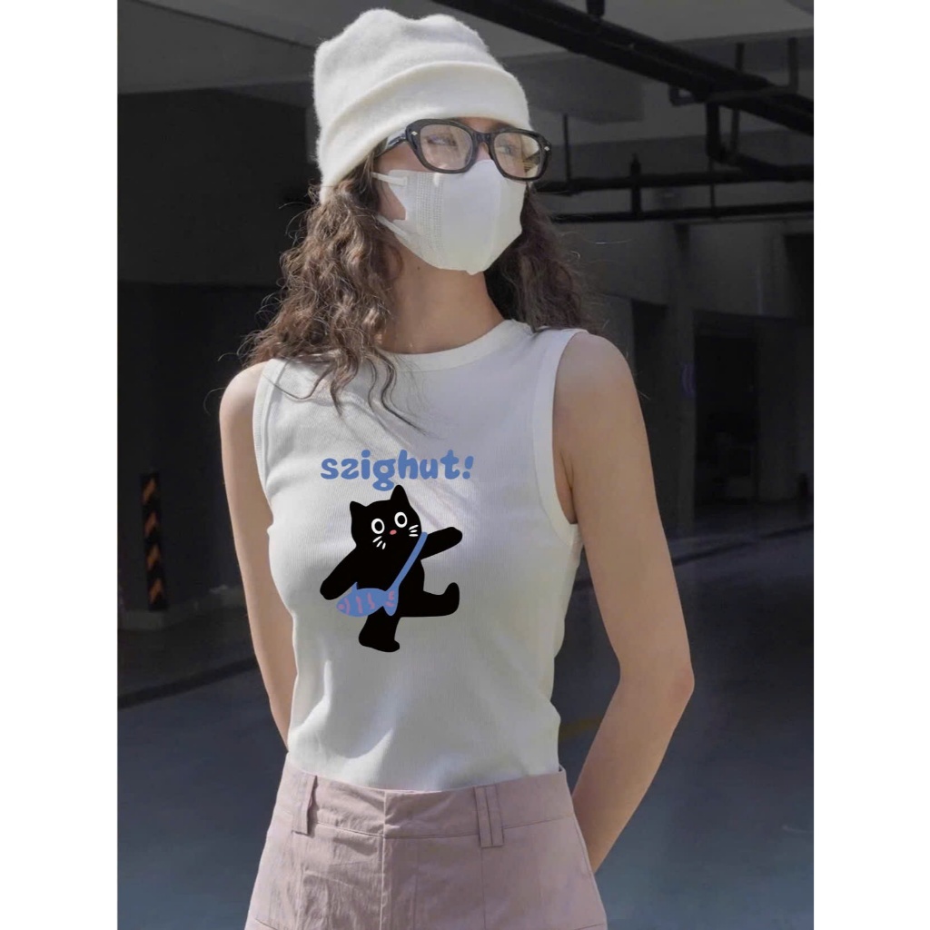 BST mùa hè Áo Ba lỗ nữ thun gân in hình siêu xinh JULY FASHION, Áo sát nách nữ, Áo ba lỗ nữ chất thun gân mịn mát