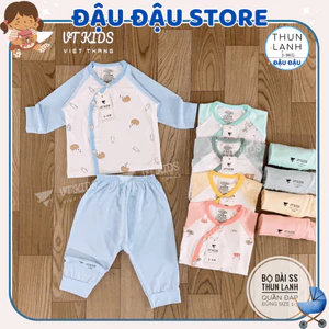 Set 2/3 Bộ dài tay sơ sinh thun lạnh VT cho bé trai bé gái chất mềm mịn thoáng cho bé 0-9 tháng DL122 Đậu Đậu Store
