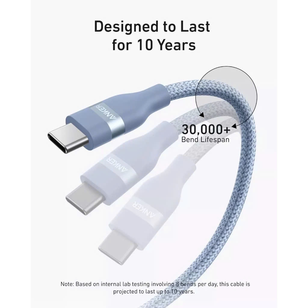 Cáp Sạc Anker Nano Bọc Dù USB-C To USB-C 240w A82E2 - Bảo Hành 18 Tháng | BigBuy360 - bigbuy360.vn