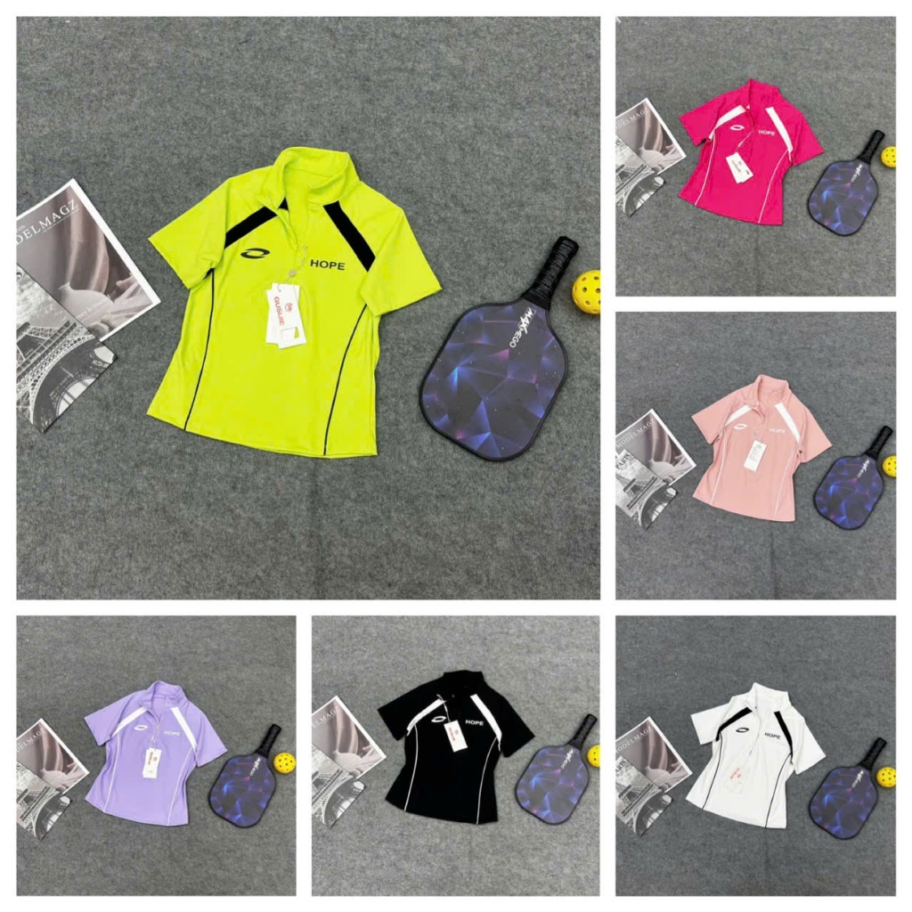 Áo thể thao nữ, Áo cổ khóa chơi Pickleball, Golf, Tennis... Hàng QC cao cấp
