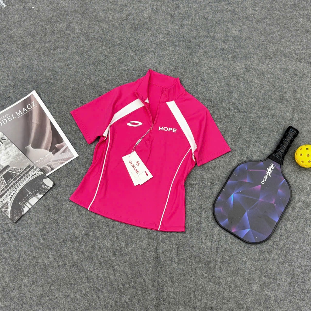 Áo thể thao nữ, Áo cổ khóa chơi Pickleball, Golf, Tennis... Hàng QC cao cấp