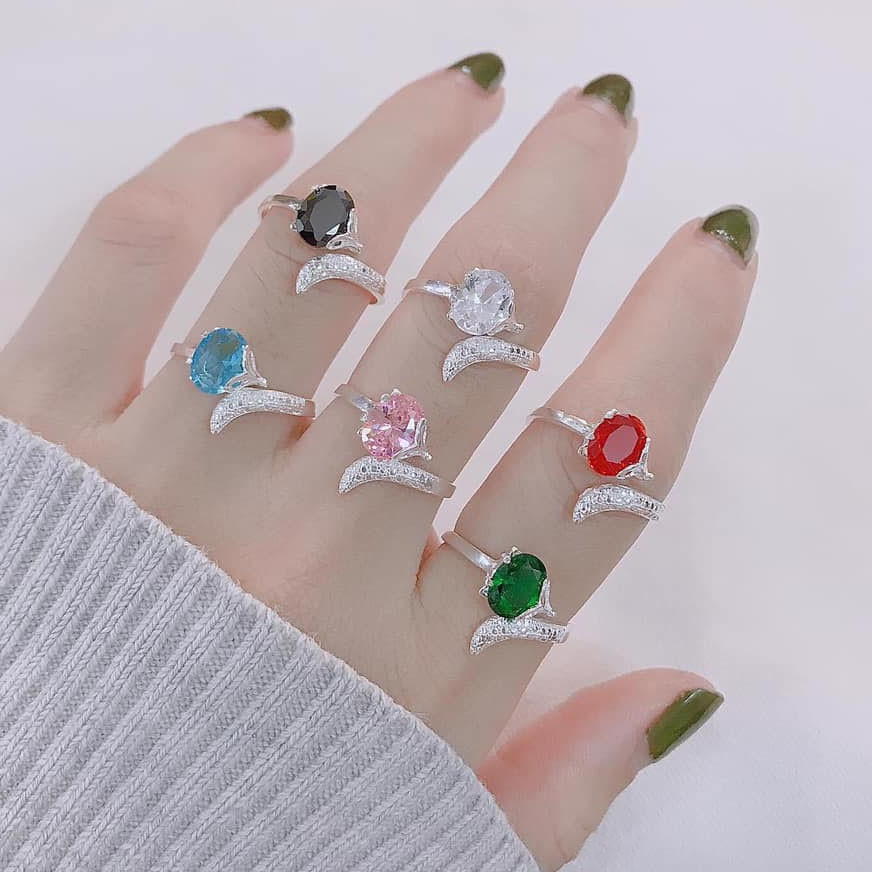 nhẫn bạc đính đá phong thủy , nhẫn hồ ly tình duyên