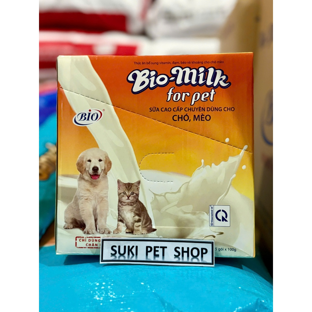 Sữa dành cho Chó Mèo con -SỮA BIO MILK (100g) -Nguyên Hộp - suy dinh ...