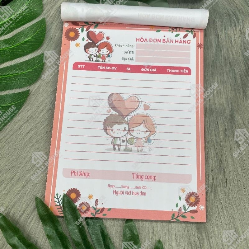 HOÁ ĐƠN CUTE 1 liên in offset - Size A5 15X20cm - Hoá đơn chibi dễ thương nhiều màu