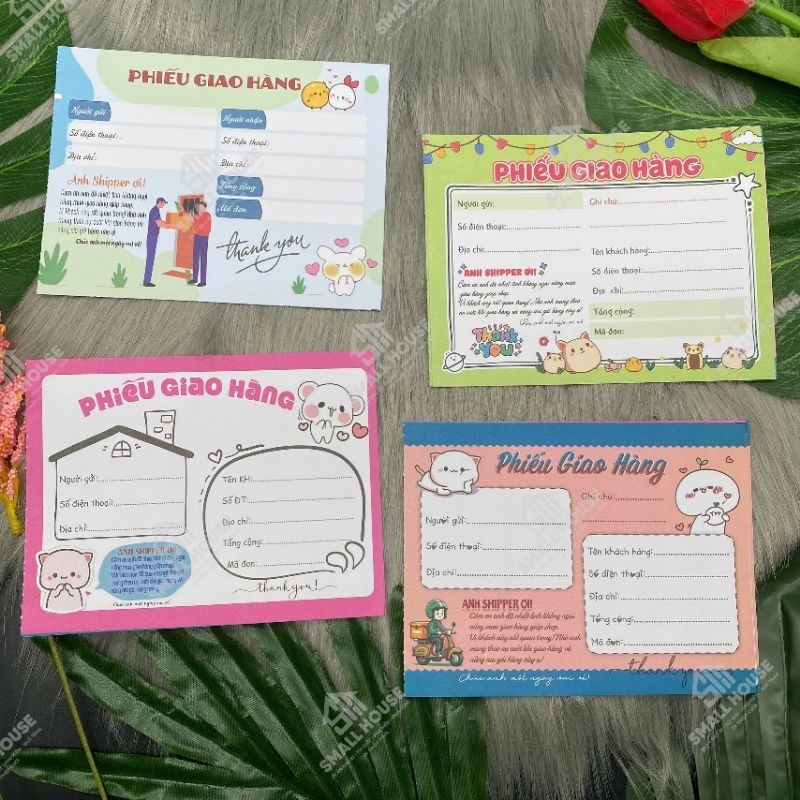SET 50 TỜ PHIẾU SHIP IN OFFSET HỌA TIẾT CHIPI CUTE GIÁ SỐC