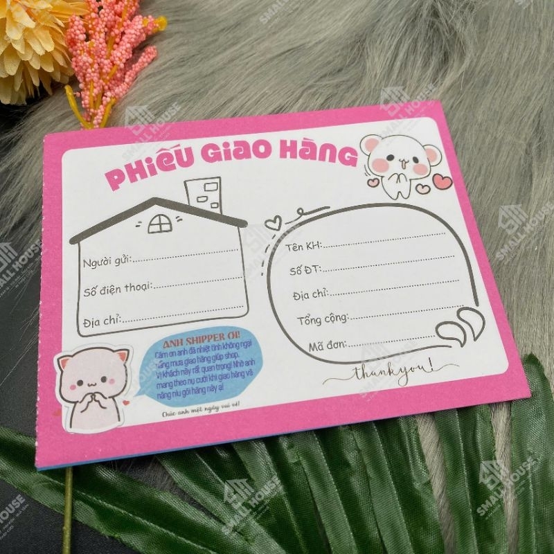 SET 50 TỜ PHIẾU SHIP IN OFFSET HỌA TIẾT CHIPI CUTE GIÁ SỐC