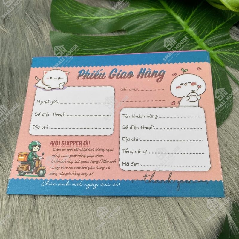 SET 50 TỜ PHIẾU SHIP IN OFFSET HỌA TIẾT CHIPI CUTE GIÁ SỐC