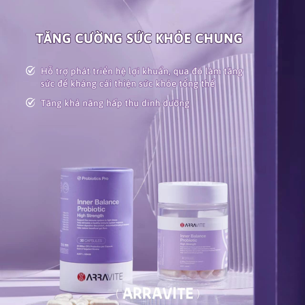 Ảnh Men Vi Sinh Phụ Nữ  Arravite Inner Balance - Viên Uống Phụ Khoa Ngăn Ngừa Ngứa Ngáy Khó Chịu Cơ Thể 4