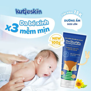 KUTIESKIN DƯỠNG ẨM TUÝP TO 100G, Kem dưỡng ẩm cho bé sơ sinh và trẻ nhỏ, giúp làm mềm da ẩm sâu 100g