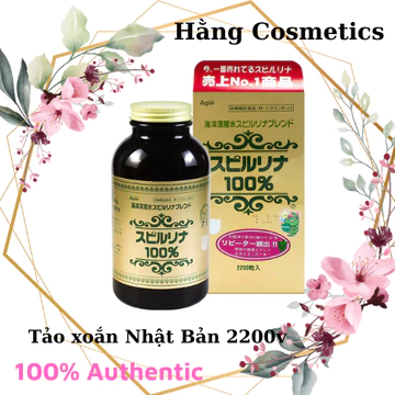 Tảo Nhật, Tảo Xoắn Nhật, Tảo Vàng, Tảo Tem Đỏ, Tảo Spirulina Nội Địa Nhật Bản Hộp 2200v