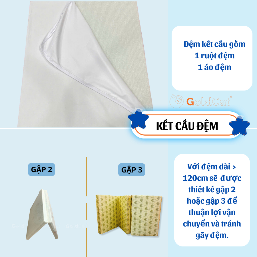 Ảnh Đệm Cũi Vải Cho Bé GOLDCAT Size 60x120CM, Chất Liệu Bông Ép Tiêu Chuẩn 5cm Đàn Hồi Tốt Thấm Hút Mồ Hôi 1