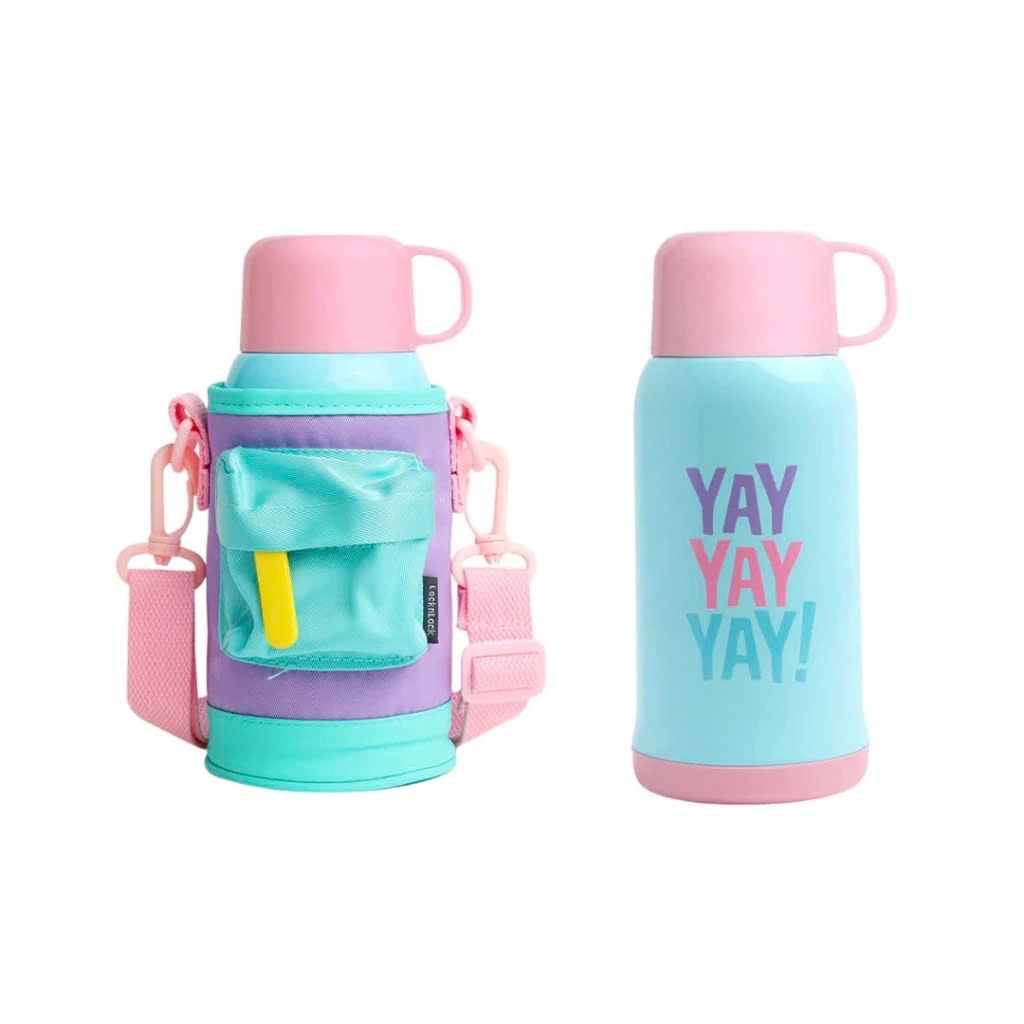 Bình giữ nhiệt trẻ em LocknLock Animal Friend Kids 550ML LHC1475, 3 nắp, kèm dây đeo - K-MALL